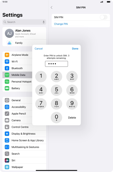 Key in your PIN and press Done.