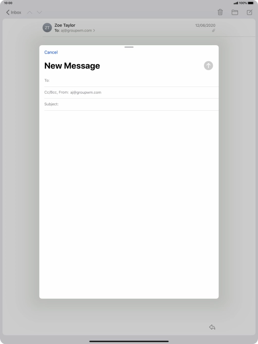 Press To: and key in the first letters of the recipient's name.