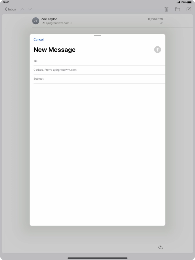 Press To: and key in the first letters of the recipient's name.
