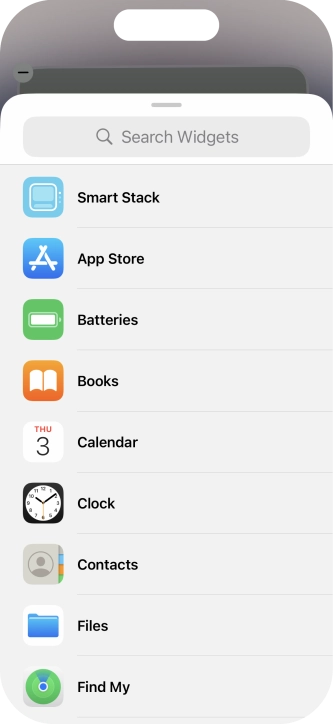 Press the required widget.