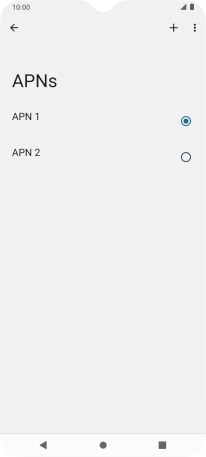 Press the field next to the data connection to activate it.