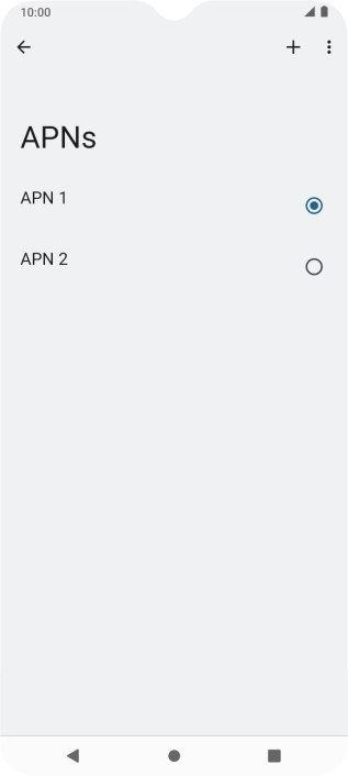 Press the field next to the data connection to activate it.