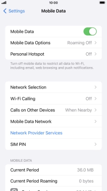 Press Mobile Data Options.