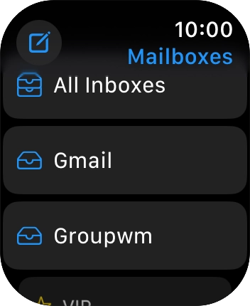 Press the required email account. Press the required email account.