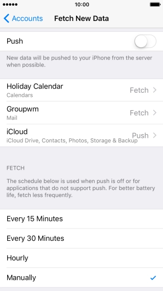 If you turn off the function, press the required setting.