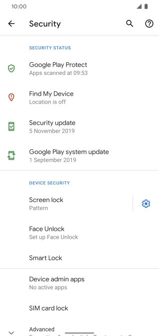 Press Screen lock and key in the current phone lock code.