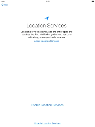 Press Enable Location Services to turn on the function.