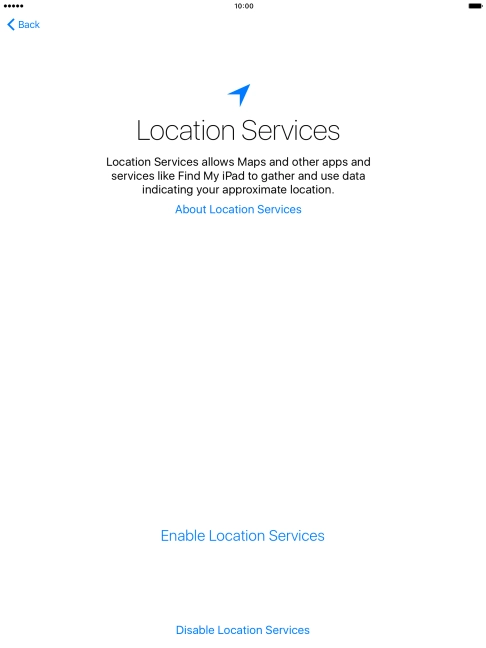 Press Enable Location Services to turn on the function.