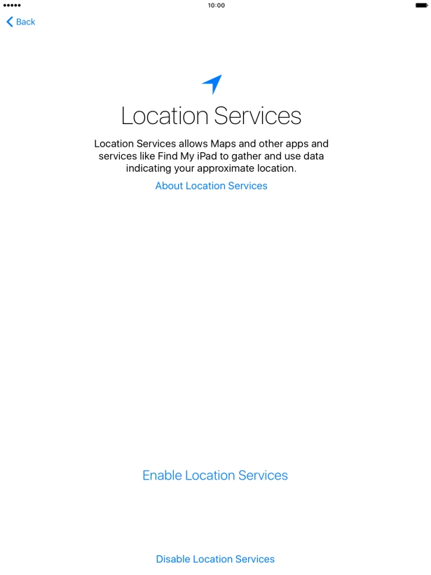 Press Enable Location Services to turn on the function.