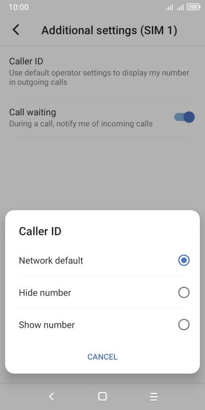 Press Show number to turn on caller identification.