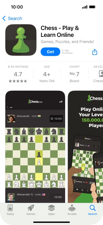 Press Get and follow the instructions on the screen to install the app.
