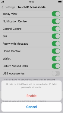 If you turn on the function, press Enable.