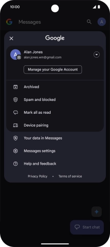 Press Messages settings.