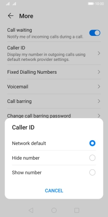 Press Show number to turn on caller identification.