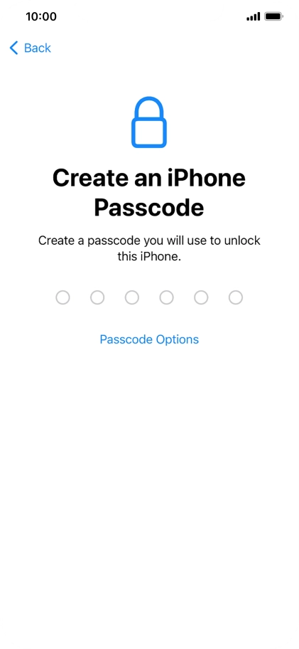 Press Passcode Options.