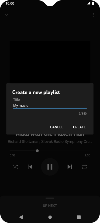 Key in a name for the playlist and press CREATE.
