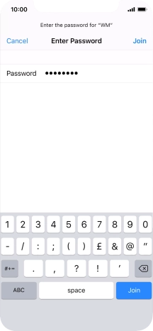 Key in the password for the Wi-Fi network and press Join.