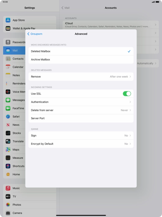 Press the indicator next to 