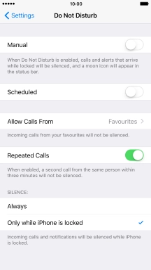 Press the indicator next to 