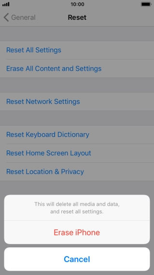 Press Erase iPhone.
