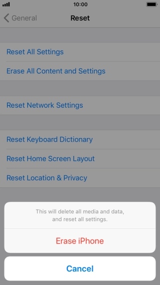 Press Erase iPhone.