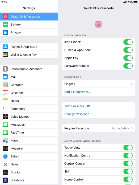 Press the indicator next to 