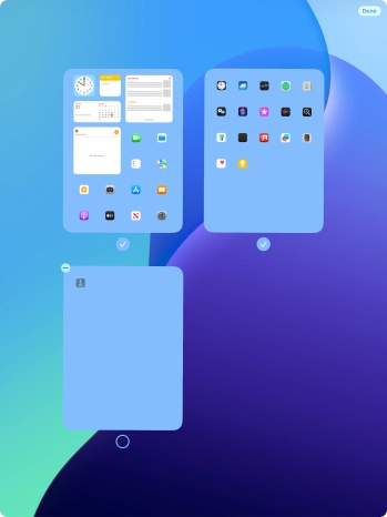 Press the delete icon next to the required home screen page.