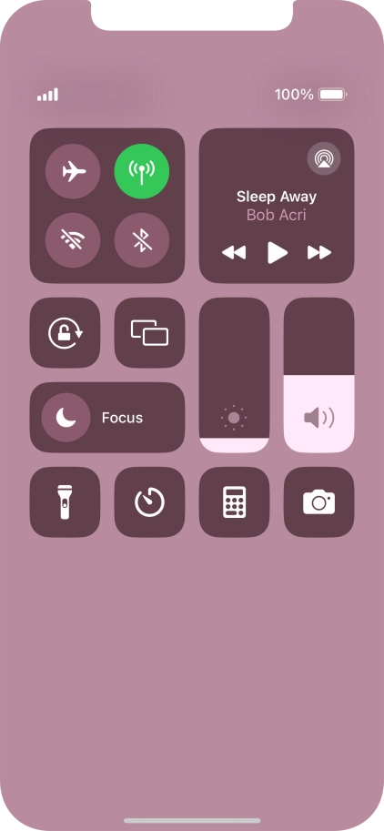 Press the flight mode icon to turn the function on or off.