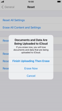 Press the required setting.