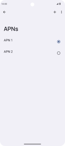 Press the field next to the data connection to activate it.