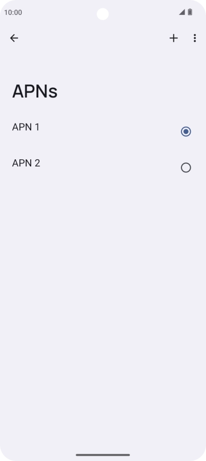 Press the field next to the data connection to activate it.