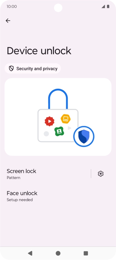 Press Screen lock and key in the phone lock code you created earlier.