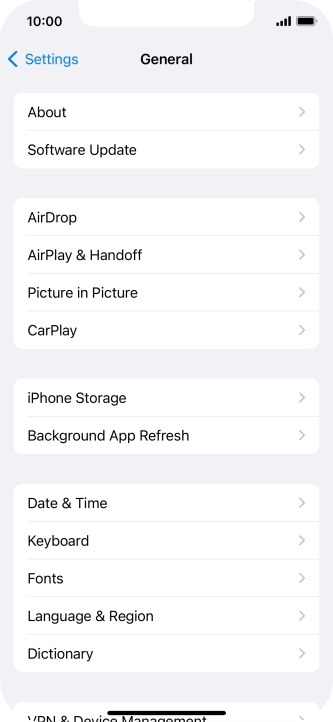 Press Software Update. If a new software version is available, it's displayed. Follow the instructions on the screen to update the phone software.