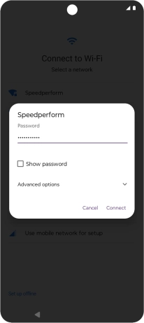 Key in the password for the Wi-Fi network and press Connect.
