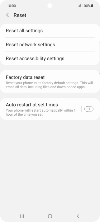 Press Factory data reset.