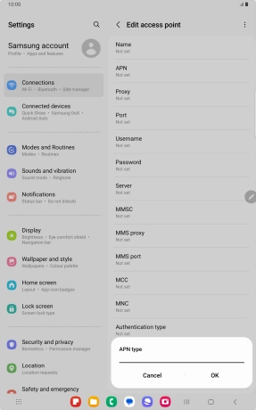 Key in default and press OK.