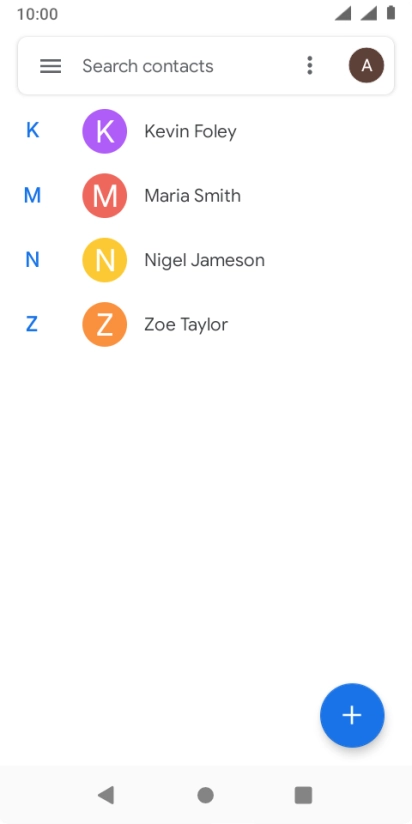 Press the new contact icon.