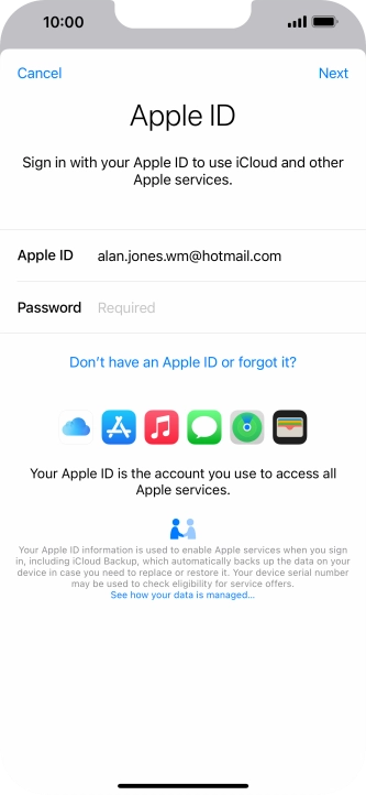 Press the field next to 