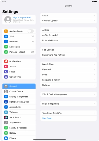 Press Sign in to your iPad. Press Sign in to your iPad.