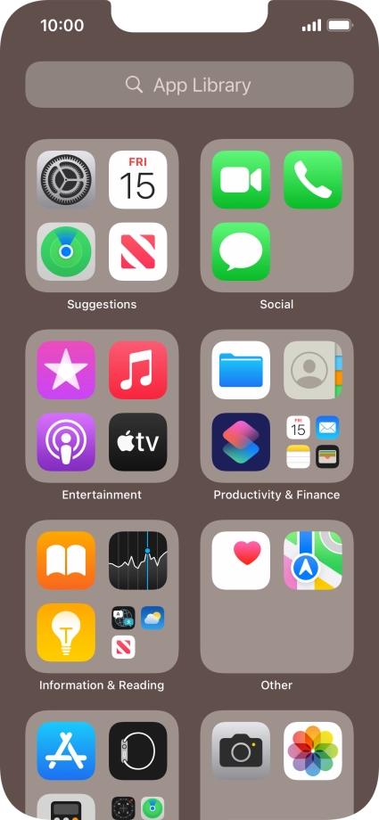 Press the required app.