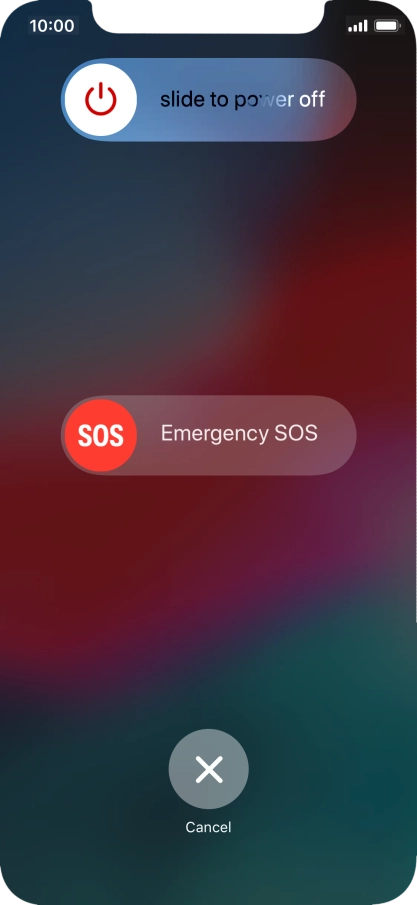 Press and drag the power off icon right.