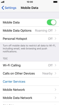 Press Mobile Data Options.
