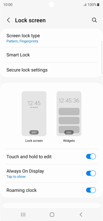 Press Screen lock type and key in the additional phone lock code you created earlier.