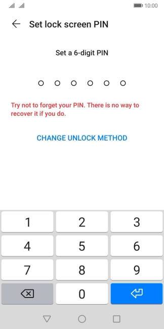 Press CHANGE UNLOCK METHOD.