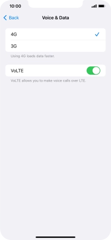 Press the required network mode.