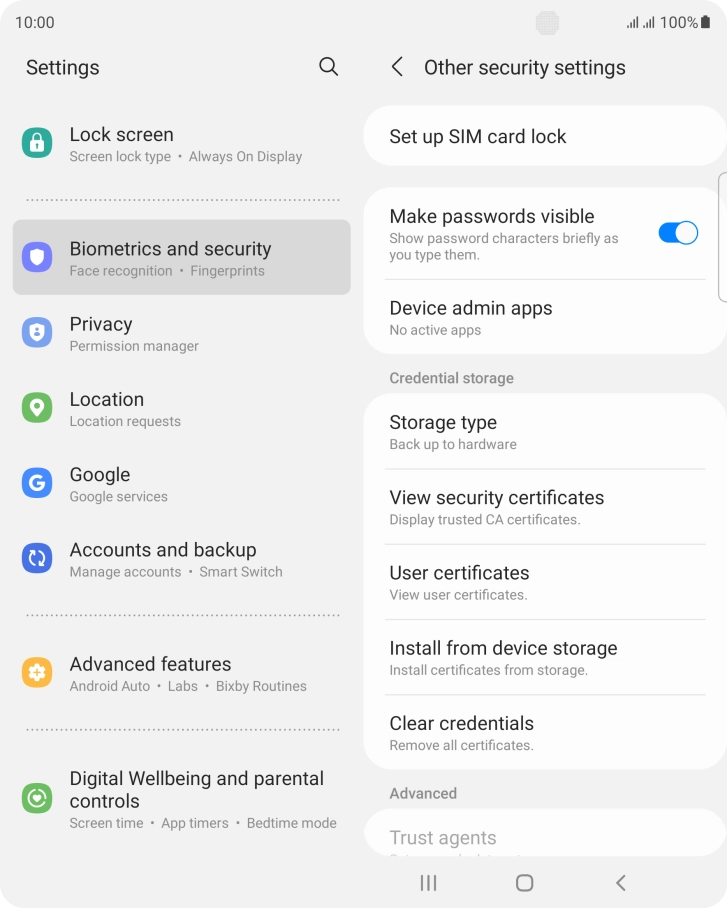 Press Set up SIM card lock.