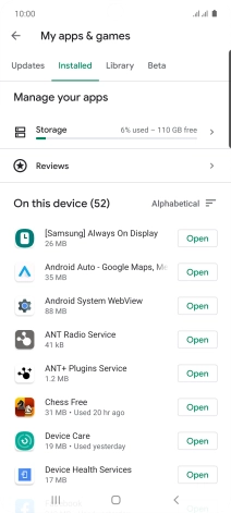 Press the required app.