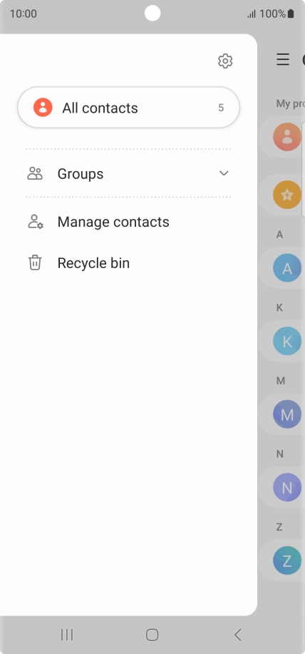 Press Manage contacts.