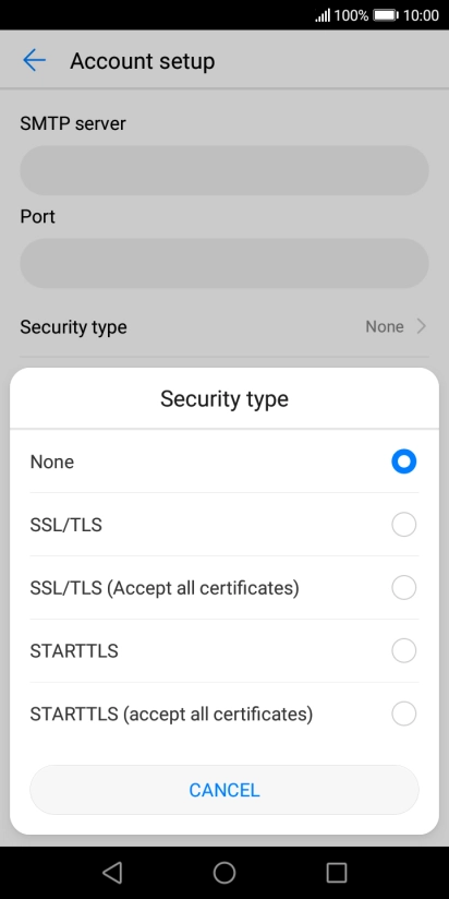 Press None to turn off the function.