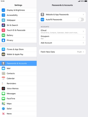 Press the name of the email account you've just set up.